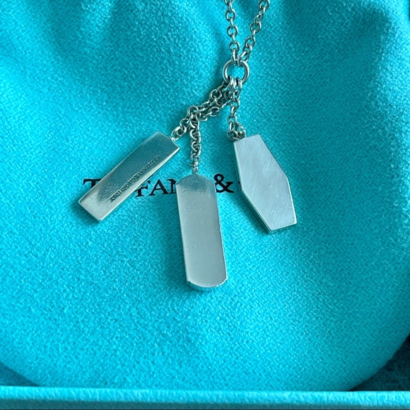 SOLD 💕Tiffany & Co.💕1837 Triple Tag Lavalier Necklace - Picture 3 of 8